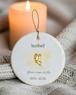 Personalized Memorial Ornament, Custom Remembrance Ornament, Sympathy Gift with Name and Dates