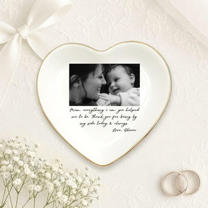 Custom Photo Mother of The Bride Jewelry Dish, Mother of The Bride Jewelry plate, Custom Jewelry Tray for Mom, Wedding Favor Gift For Mom