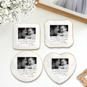Custom Photo Mother of The Bride Jewelry Dish, Mother of The Bride Jewelry plate, Custom Jewelry Tray for Mom, Wedding Favor Gift For Mom