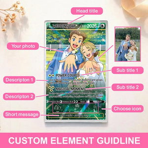 Personalized Poke Love Valentine s Day Card, Custom Anime-Style Photo Card, Valentine Gift, Game Couple Card, Gift for Game Couples, Him&Her