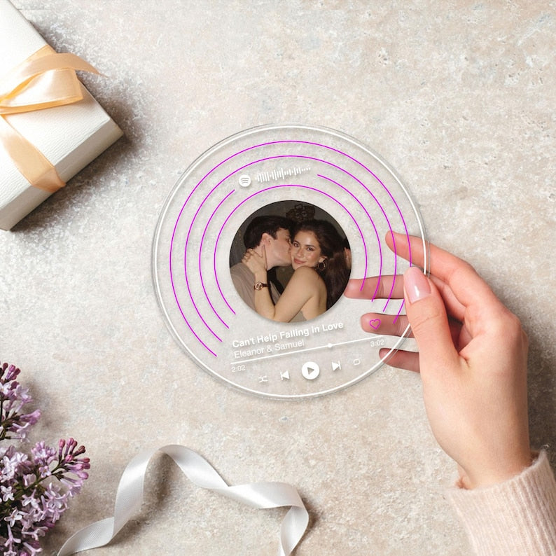 Custom Car Visor Photo Clip,Visor Clip Frame,Personalized Acrylic Sun Visor Decor Gift,Photo Music Code Car Clip,Music Lover Couple Gifts
