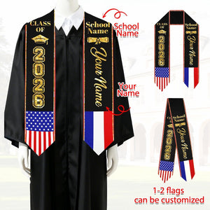 Custom Photo Graduation Stole: Personalized Class of 2026 Sash, Gift for Graduates