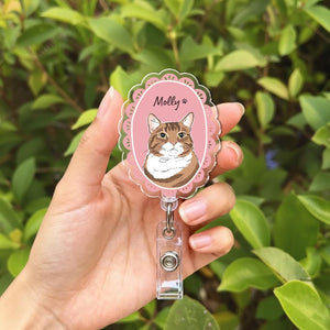 Custom Pet Badge Reel, Personalized Dog & Cat Photo Badge Reel, Nurse Badge Reel, Retractable ID Holder for Pet Owner, ID Badge Buddy