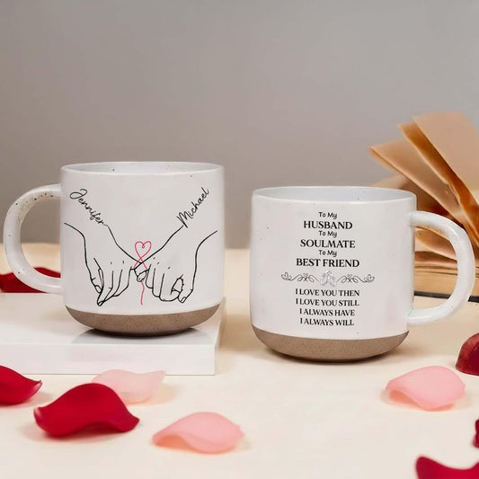 I Love You Then I Love You Still- Personalized Holding Hands Mug,Custom Names & Date, Valentine's Day Gift, Gift For Boyfriend, Girlfriend