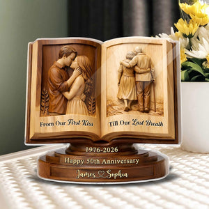 Custom 50th Wedding Anniversary Gift Acrylic Block, 50th Golden Wedding Gift For Parents or Grandparents, 50th Gold Anniversary Plaque