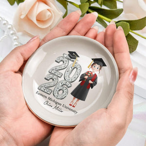 Personalized Graduation Jewelry Dish, Class of 2026, College Keepsake