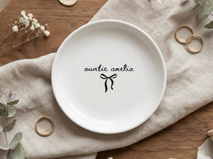 Personalized Aunt Name Ring Dish, Custom Auntie Jewelry Dish, Pregnancy Announcement Auntie Gift, Gift from Niece