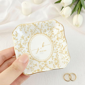 Personalized Wedding Gift for Couple, Engagement Gift, Custom Locked Ring Dish, Sentimental Gift for Bride, Handmade Custom Ring Holder Gift