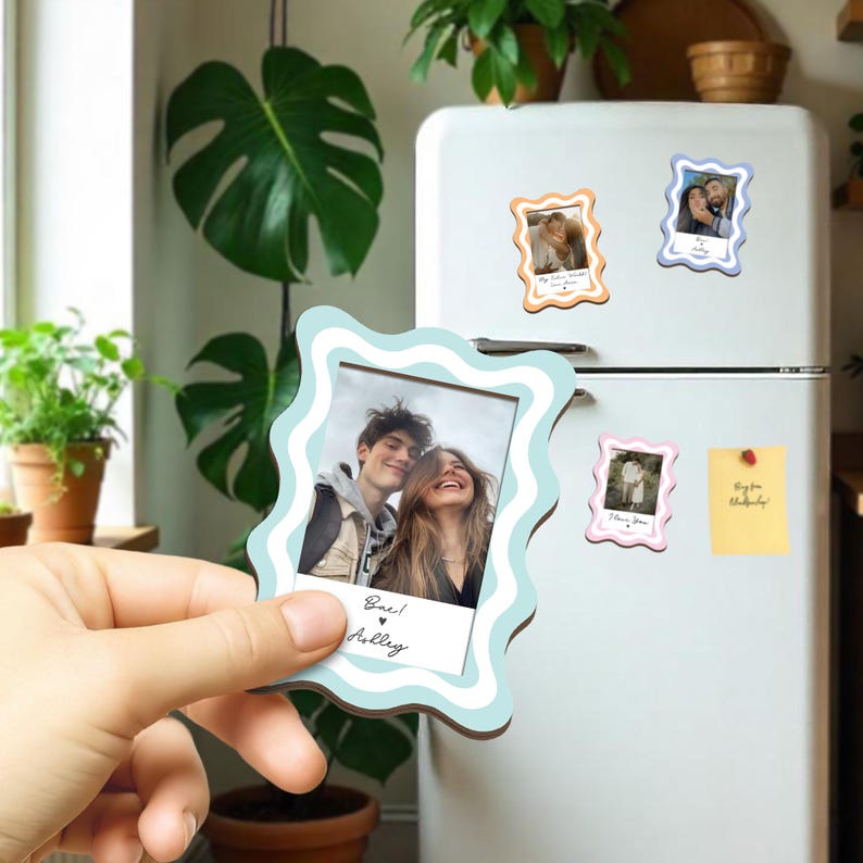 Custom Couple Photo Frame Fridge Magnet, Personalized Couple Portraid Keepsake, Anniversary Gift, Picture Couples, Valentine's Day Gift