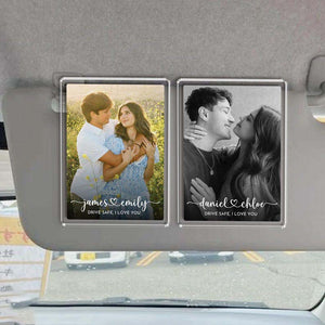 Personalized Photo Car Visor Clip Gift for Him, Custom Drive Safe Couple Photo Clip, Valentines Gift for Boyfriend or Husband
