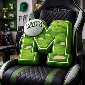 Personalized Golf Letter Pillow | Custom Name Plush Cushion