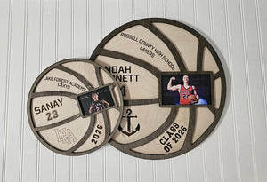 Personalized Basketball Senior Night Gift with Photo | Custom Wood Basketball Sign | Senior 2026 Sports Keepsake | Basketball Frame