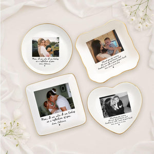 Custom Photo Mother of The Bride Jewelry Dish, Mother of The Groom Jewelry plate,Custom MOB Jewelry Tray for Mom, Wedding Favor Gift For Mom