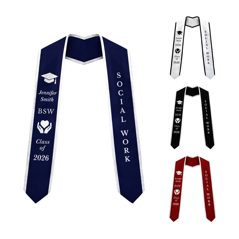 Social Work Graduation Stole Social Worker Graduation Sash Class of 2026