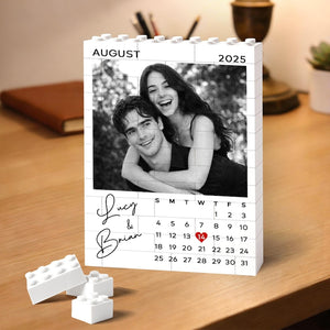 Custom Photo Building Blocks for Couples, Calendar Block Valentines Day Gift, Gamer Boyfriend Valentine Gifts, Couple Gift, Anniversary Gift