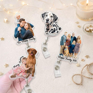 Custom Photo Badge Reel, Personalized Badge Reel Holder, Nurse Badge Reel, Retractable Badge Holder, Custom Photo Portrait Badge Reel Gift