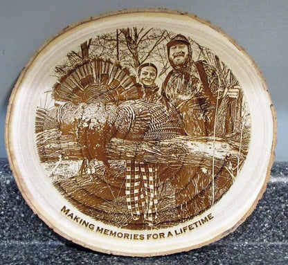 Engraved Photo Wood Chip - Hunting Photo - Fishing Photo - Hunting Gift Father's Day Gift