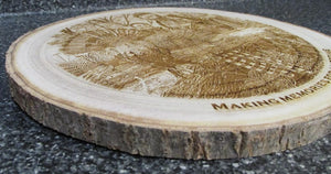Engraved Photo Wood Chip - Hunting Photo - Fishing Photo - Hunting Gift Father's Day Gift