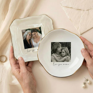 Custom Photo Trinket Tray, Photo Gift for Mom, Personalized Ring Dish, Jewelry Storage Tray, Mother of the Bride Gift, Photo Keepsake