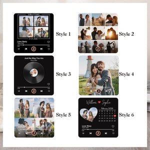 Personalized Fridge Music Magnet,Valentine s Day Gift for Her,Plays Custom Song,Gift for Him,Couples,Custom Photo Music Fridge Magnet