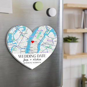Personalized Where We Met Magnet, First Date Keepsake Gift, Anniversary Gift, Location Map Fridge Magnet, Gift For Boyfriend, Where It Began