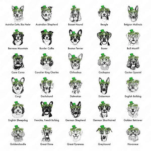 Custom Lucky Pups St. Patrick s Day Dog Graphic Shirt, Funny Dog Portrait Irish Shamrock T-shirt, Personalized Lucky Dog Dad Mom Gif