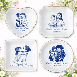 Custom Photo Mother of The Groom Jewelry Dish, Love you Mom Tray, Mother of the Bride Gift, Wedding Day