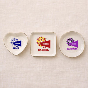 Personalized Cheer Trinket Dish, Cheer Senior Night Gifts, Cheer Jewelry Dish, Cheerleading Gift for Team, Cheerleader Girls Teammates Gift