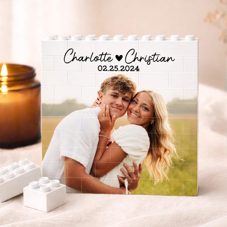 Custom Photo Building Block, Valentine's Day Gift for Him, Gamer Boyfriend Valentines Gift, Custom Photo Couple Gift, Anniversary Gift