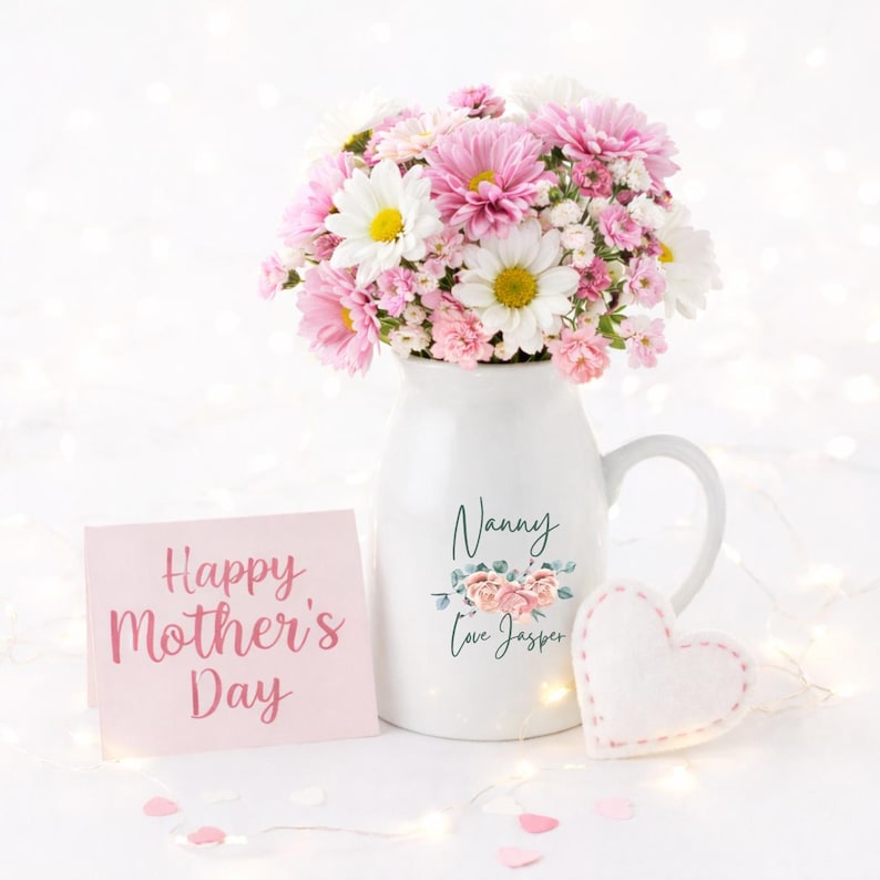 Mothers Day Personalised Vase Gift,Birthday Gift for Mum , Grandparents Gift, Nan Gift, Gift for mum, Mothers Day Custom vase, Gift For Her