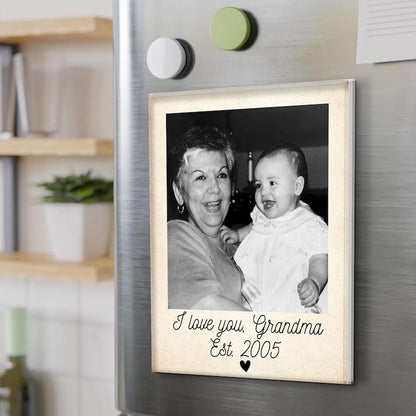 Custom Vintage Photo And Year Magnet: Mom And Kids Photo Keepsake Gift, Mother's Day Gift For Mom