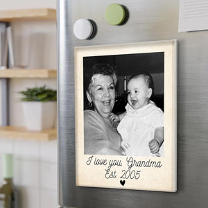 Custom Vintage Photo And Year Magnet: Mom And Kids Photo Keepsake Gift, Mother's Day Gift For Mom