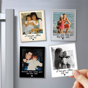 Custom Vintage Photo And Year Magnet: Mom And Kids Photo Keepsake Gift, Mother's Day Gift For Mom