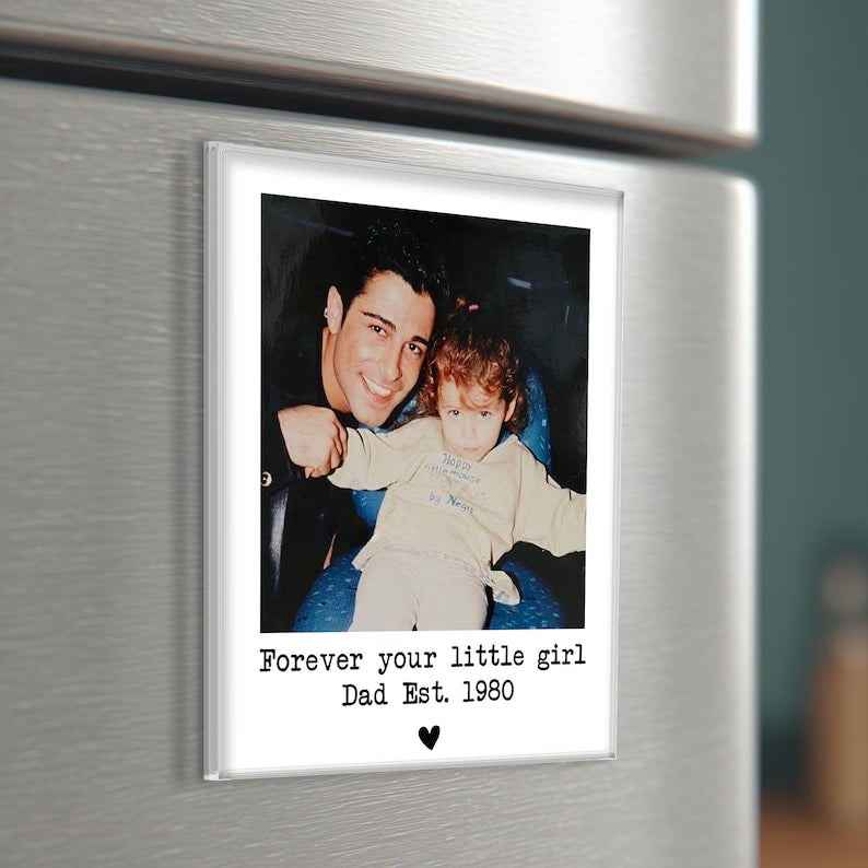 Custom Vintage Photo And Year Magnet: Mom And Kids Photo Keepsake Gift, Mother's Day Gift For Mom