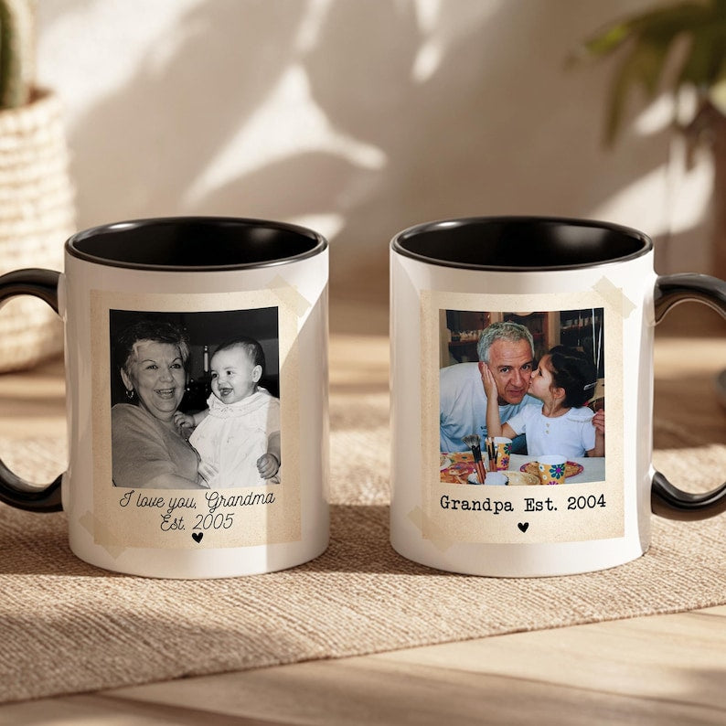 Personalized Vintage Mom And Kids Photo Ceramic Coffee Mug: Gift For Mom From Daughter, Mothers Day Gift