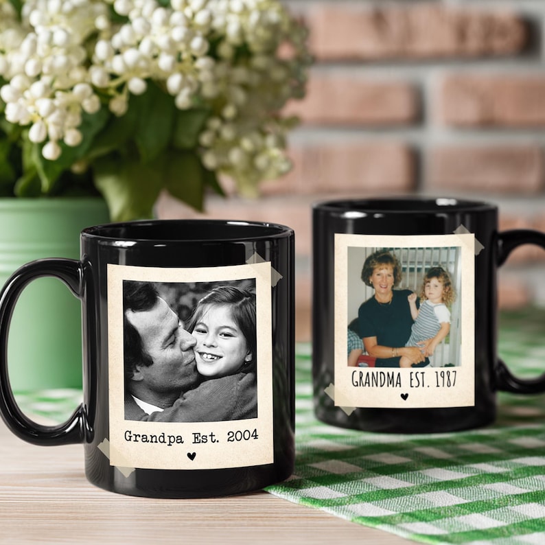 Personalized Vintage Mom And Kids Photo Ceramic Coffee Mug: Gift For Mom From Daughter, Mothers Day Gift