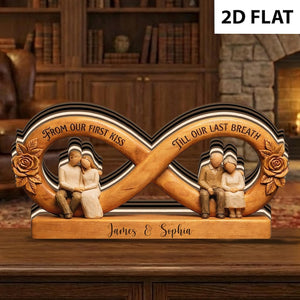 Personalized Infinity Couple Sign Wooden Anniversary Decor Custom Names Love Sculpture Romantic Wedding Gift for Husband Wife Family Him Her