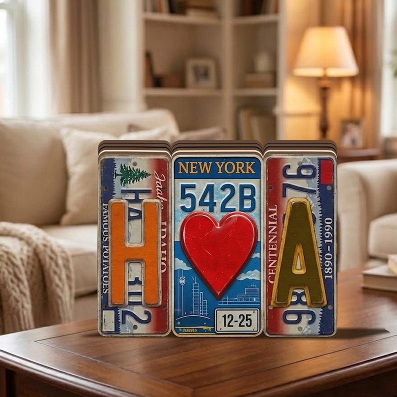 Personalized License Plate Sign, Custom Name Heart Date Decor, Vintage Car Plate Style Gift, Anniversary Love Keepsake for Couples Him Her