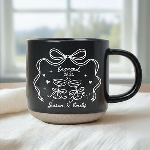 Personalized Engagement Mug, Custom Names & Year Coffee Cup, Engaged 2026 Gift for Couple, Bride and Groom Mug, Romantic Keepsake