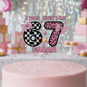 I Was 6 Now I m 7 Cake Topper Funny 7th Birthday Party Decor
