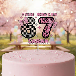 I Was 6 Now I m 7 Cake Topper Funny 7th Birthday Party Decor