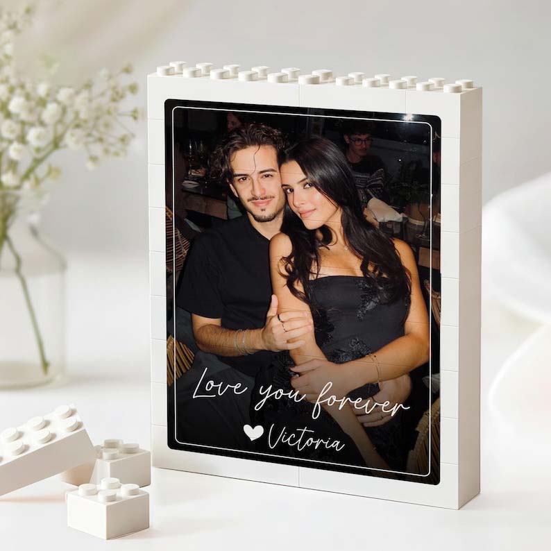 Personalized Couple Photo Building Block, Valentines Day Gift for Him, Couple Photo Puzzle Gift, Gift For Boyfriend Husband
