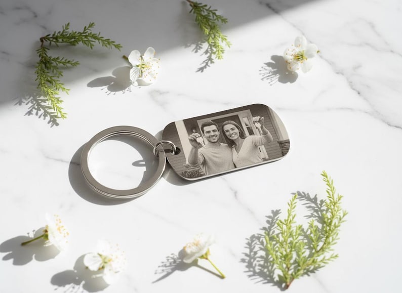 Photo Keyring Personalised Mother's Day Gift Nanny Stainless Steel - Custom Family & Couple Gift Nanna Keepsake Custom Present