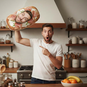 Funny Sourdough Pillow with Custom Face - Personalized Plush for Couples Funny Boyfriend Gift