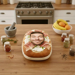 Funny Sourdough Pillow with Custom Face - Personalized Plush for Couples Funny Boyfriend Gift