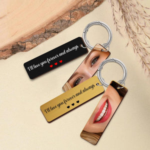 Personalized Eye Photo Aluminum Keychain,Drive Safe I See You Keyring,Custom Girlfriend Eye Picture Gift for Boyfriend, Valentine s Day Gift