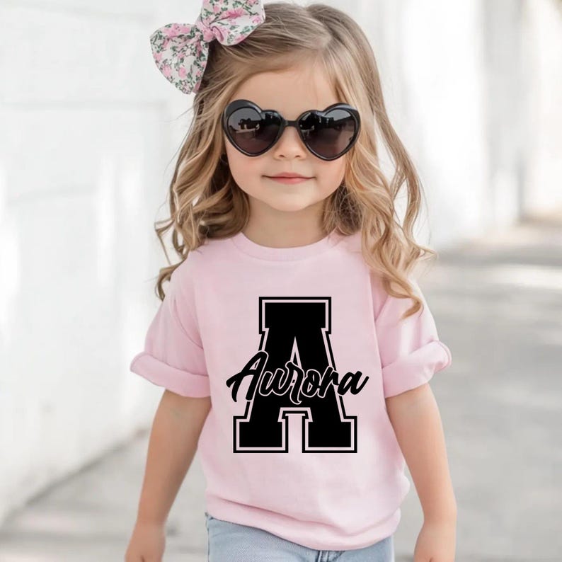 Custom Initial Name Shirt, Personalized Kids and Baby Shirts, Letter Name T Shirt, Family Matching Outfits, Custom Name Gift