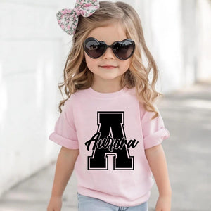Custom Initial Name Shirt, Personalized Kids and Baby Shirts, Letter Name T Shirt, Family Matching Outfits, Custom Name Gift