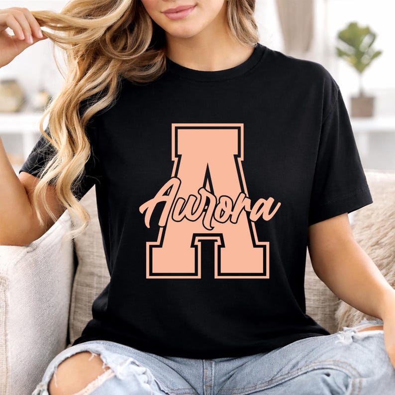 Custom Initial Name Shirt, Personalized Kids and Baby Shirts, Letter Name T Shirt, Family Matching Outfits, Custom Name Gift