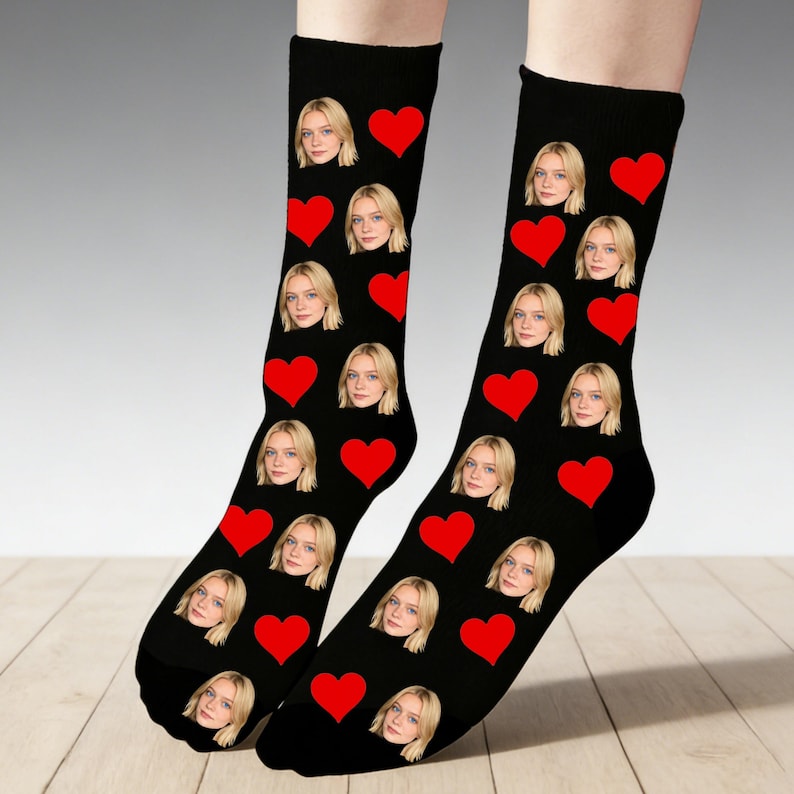Custom Face Socks With Text,Custom Face Socks,Personalized Photo Socks,Custom Couple Socks,Face On Socks,Valentines Gifts for Best Dad Ever